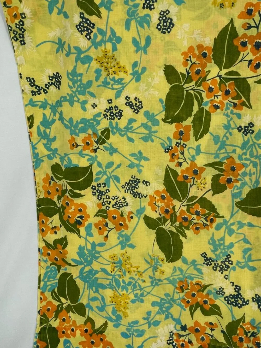 Vintage Late 1970s to 1980s Yellow Floral Pillow Case